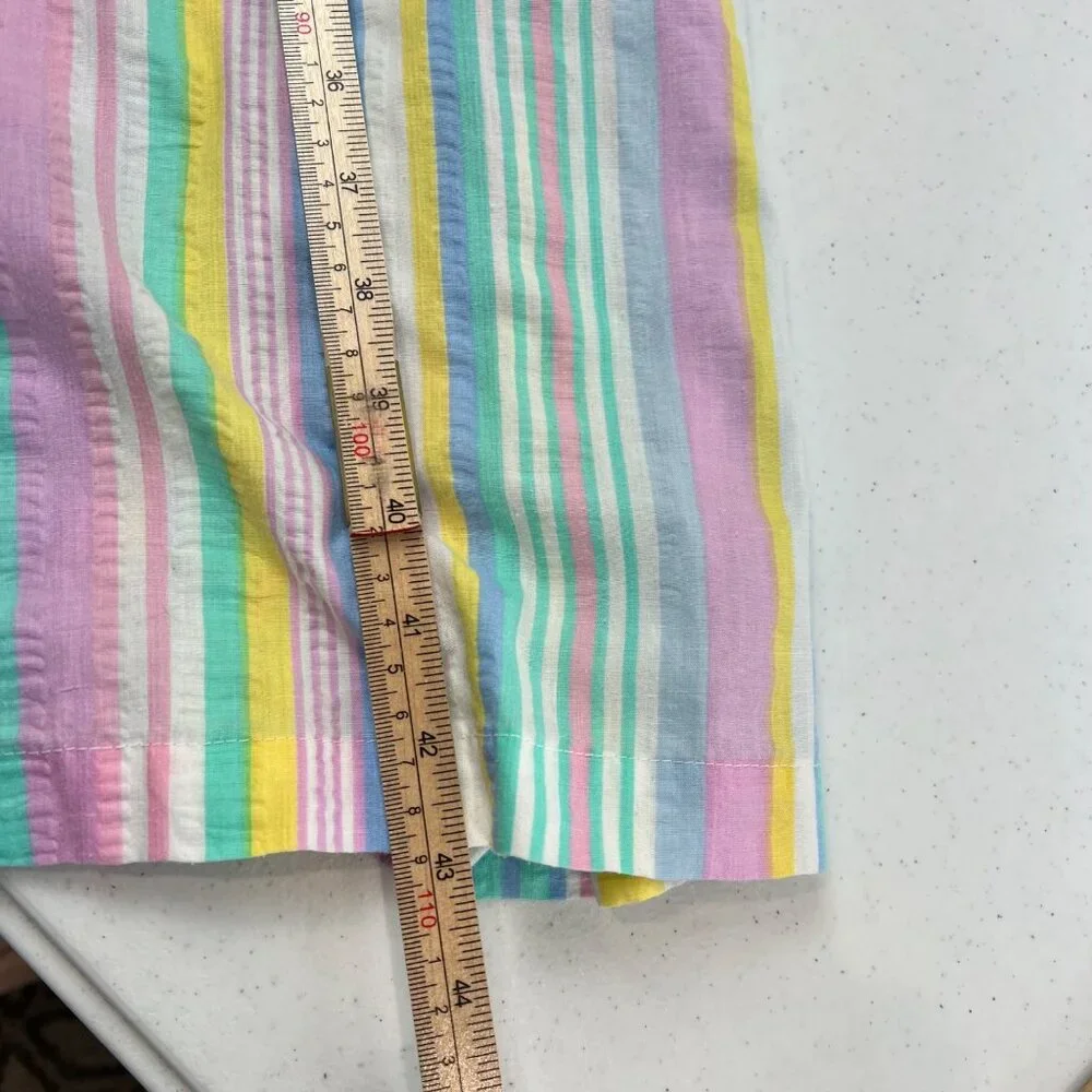 Vintage Leisure Life Striped Cotton‎ Blend House Dress Pockets  MuMu Large XL